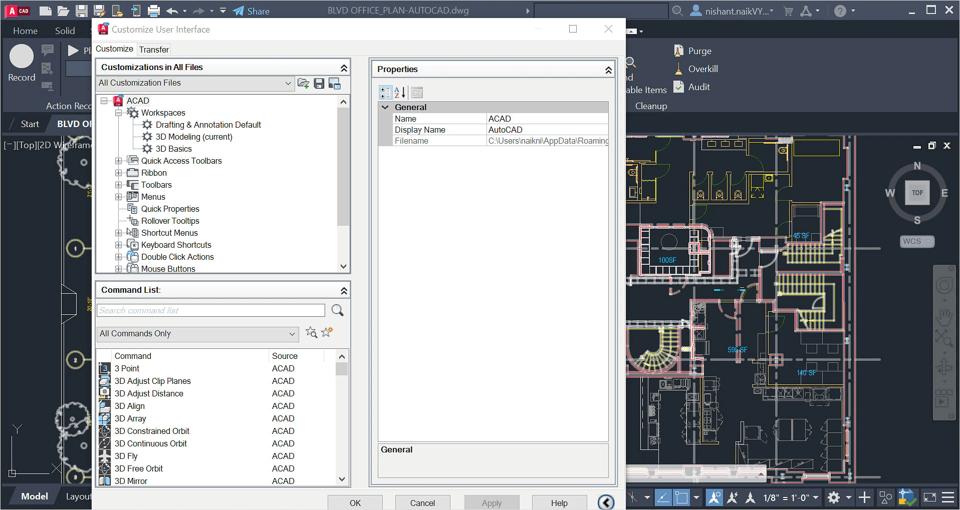 Customize your workspace and extend AutoCAD